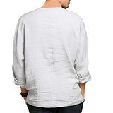 Clearance Sale for Men Coat.AIMTOPPY Men's Casual Long-Sleeved Solid Color Round Neck National Wind