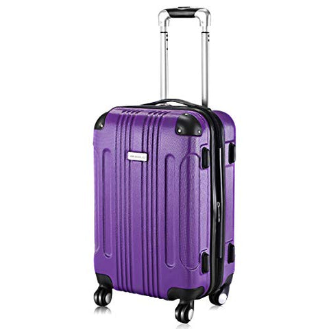 Goplus 20" ABS Carry On Luggage Expandable Hardside Travel Bag Trolley Rolling Suitcase GLOBALWAY (Purple)