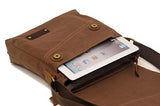 Small Vintage Canvas Messenger Bag Ipad Shoulder Bag Travel Portfolio Bag Crossbody Purse