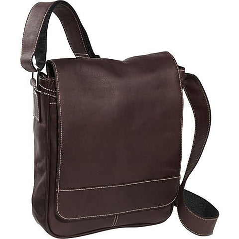David King & Co. Deluxe Medium Flap-Over Messenger, Café, One Size