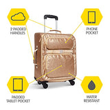 Bixbee Kids Luggage, Kids Luggage with Wheels for Girls & Boys with Telescoping Pullout Handle, Strap and Pockets- Lightweight Kids Suitcase & Carry On Bag for Airport, Travel, Overnight in Gold