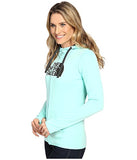 North Face Womens W FAVE HALF DOME FULL ZIP HOODIE, Ice Green/Asphalt Grey, S