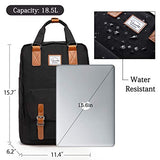 School Backpack for Men and Women,VASCHY Unisex Vintage Water Resistant Casual Daypack Rucksack Bookbag for College Fits 15inch Laptop Black