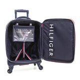 Tommy Hilfiger 20" Softside Expandable Spinner Luggage, Navy/Whte/Red