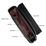 ECOSUSI Women Vintage PU Leather Messenger Shoulder Satchel Bag, Black