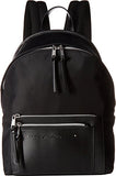 Calvin Klein Lisa Nylon Front Zipper Pocket Backpack, Black/Silver