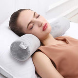 Cotton Li SA Neck Pillow for Travel Home, Portable Head Cervical Support Rest Cussion Twist Adjustable Bendable Memory Foam Roll Pillow for Flight/Road Trips, Office Nap, Camping - Grey