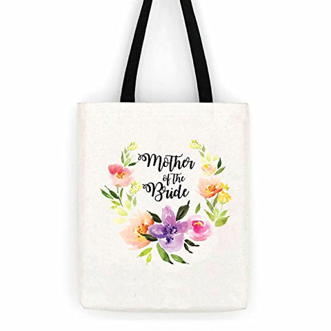Mother Of The Bride Floral Wedding Cotton Canvas Tote Bag School Day Trip Bag