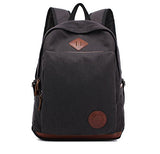 New Cotton Canvas 15" Laptop Backpack Casual Travel Backpack School Bag (black)