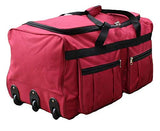 Gothamite 36-inch Rolling Duffle Bag with Wheels | Luggage Bag | Hockey Bag | XL Duffle Bag With Rollers | Heavy Duty 1200D Polyester (Fuchsia)