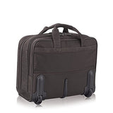 Solo Walker 15.6 Inch Premium Leather Rolling Laptop Case, Espresso