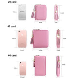 BOBILIKE Genuine Leather Credit Card Holder Case Zip Around Wallet Purse for Women, 40 Card Slots