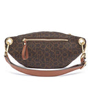 Calvin Klein Sonoma Signature Monogram Belt Bag, brown/khaki/luggage saffiano