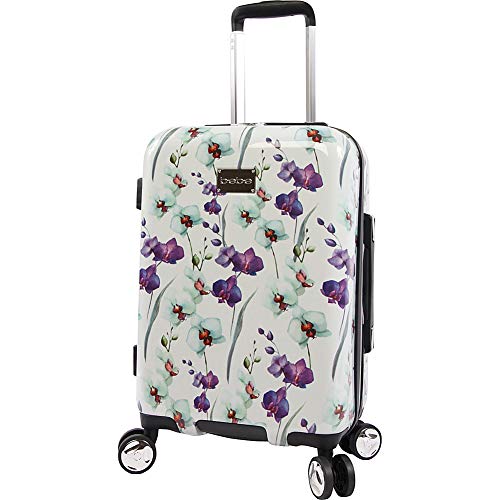 BEBE Women's Alexandra 21" Hardside Carry-on Spinner, White Floral