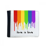 Love Is Love Lgbt Rainbow Color Flip Bifold Faux Leather Wallet Multi-Function Card Purse Gift