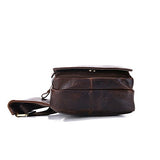 Sealinf Men'S Full Grain Leather Crossbody Chest Sling Bag Backpack (Reddish Brown)