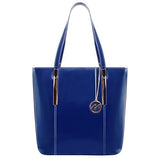 McKlein, M Series, Cristina, Top Grain Cowhide Leather, Leather Ladies' Tote with Tablet Pocket, Navy (97547)