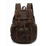 High Capacity Canvas Vintage Backpack - for School Hiking Travel 12-17" Laptop