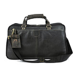 Hendrix 19" Leather Weekender Duffel Color: Black With Green Plaid