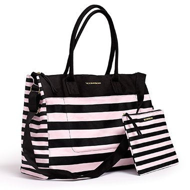  Victoria's Secret Love Pink Stripe Weekender Tote Bag (Pink  Stripe Love) : Clothing, Shoes & Jewelry