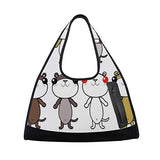 HUVATT Gym Bag Cute Frog Women Yoga Canvas Duffel Bag Sports Tote Bags for Girls