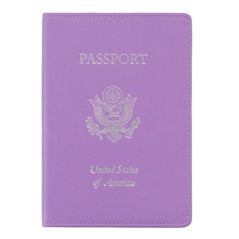Royce Leather Passport Holder And Travel Document Organizer In Leather, Purple 2