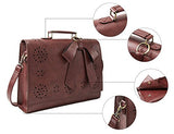 Ecosusi Ladies Pu Leather Laptop Bag Briefcase Crossbody Messenger Bags Satchel Purse Fit 14"