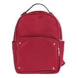 Damara Womens Rivet Adorn Schoolbag Waterproof Fabric Travel Backpack,Wine Red