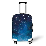 Travel Luggage Cover Suitcase Protector,Night,Vibrant Star in Abstract Ombre Style Sky Astronomy Themed Graphic Decorative,Light Blue Dark Blue White，for TravelM 23.6x31.8Inch