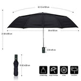 Compact Folding Travel Umbrella Windproof Waterproof,Floral,8 Ribs Finest Windproof Umbrella with