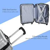 Murtisol 3 Pieces ABS Luggage Sets TSA Lock Lightweight Durable 210D Lining Trolley Cases Spinner Suitcase 20" 24" 28",3PCS Silver