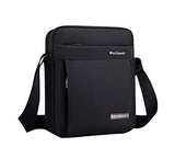 Men'S Waterproof Nylon Business Briefcase Durable Messenger Shoulder Bag Black