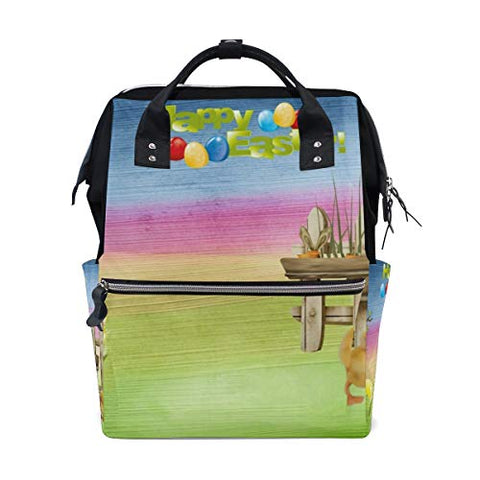 Backpack Easter Egg Rabbits Colorful Chocolate Mens Laptop Backpacks Hiking Bag School Daypack