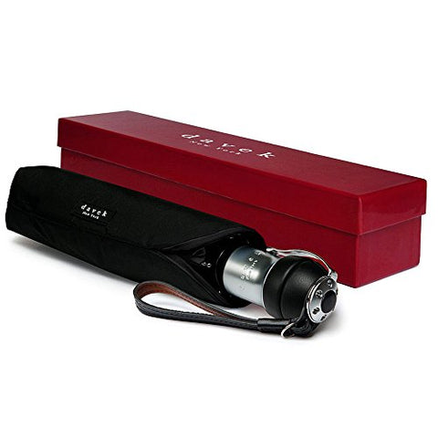 DAVEK SOLO UMBRELLA (Classic Black) - Quality Windproof Travel Umbrella with Automatic Open & Close, Strong & Portable