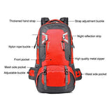 40L 60L Waterproof Outdoor Travel Backpack Camping Trekking Bag For Man Woman Climbing Hiking Rucksack Fishing Cycling Backpack,60L Pink
