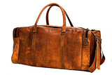 Handmadecraft "Byto" Vintage Genuine Leather Hold all Travel Bag Brown