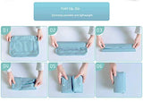 Packing Cubes for Travel, 8Pcs Compression Travel Cubes Set Foldable Suitcase Organizer Lightweight Luggage Storage Bag (Blue)