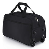 Rolling Duffel Bag, Water Repellent Wheeled Duffel Carry On Luggage 20inch Black