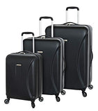 Regent Square Travel - Luggage Set Hard Shell With Spinner Goodyear Wheels - Set of 3 Pieces - Hard Case - Black
