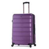 Rockland Abs 24" Expandable Spinner Luggage, Purple