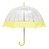 Yellow Trim Clear Bubble Umbrella, Transparent Umbrella, Dome Shape Umbrella