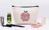 Teacher Stuff Apple –Makeup Bag Cosmetic Bag Travel Pouch Gift – Appreciation Gifts for Teachers - Birthday Christmas Back To School Gift For Teacher