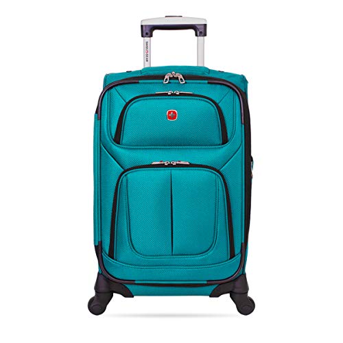 SwissGear Sion Softside Luggage with Spinner Wheels, Teal, CarryOn 21Inch
