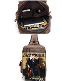 Multi-Functional Canvas Leather Chest Bag Personality Crossbody Bags Handbag Men's Travel Messenger