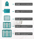 Packing Cubes for Travel, 8Pcs Compression Travel Cubes Set Foldable Suitcase Organizer Lightweight Luggage Storage Bag (Blue)