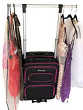 The Dance Angel Suitcase Hot Pink and Black"The Classic" Carry-On (Rolling Dance Bag With Costume