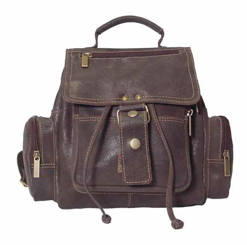 David King & Co. Mid Size Top Handle Backpack Distressed, Cafe, One Size