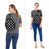 MOSISO Sling Backpack,Travel Hiking Daypack White Dot Rope Crossbody Chest Bag, Black