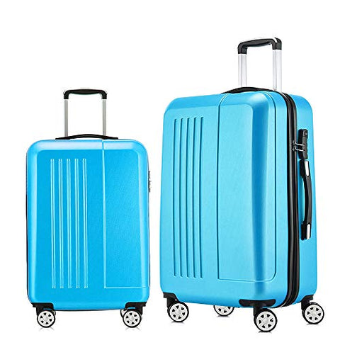 Luggage 2 Piece set Expandable Spinner Hardshell 20inch & 24inch, Sky Blue