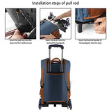 Rolling Backpack Trolley Wheeled School Book Bags High-Capacity Carry-on Travel Bag Luggage with 6 Wheels Climbing Stairs for Students Unisex Teenagers Boys Girls,12.6×6.3×18.5 inch,Blue
